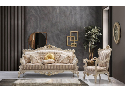 Sofagroep Klassieke luxe banken fauteuils Woonkamerset 3+1 zits Chesterfield