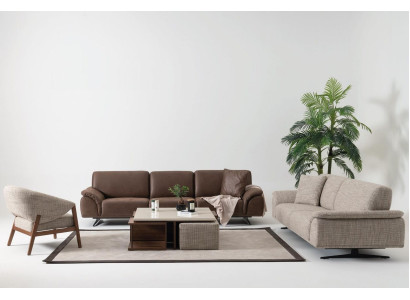 Luxe woonlandschap driezitsbank Comfortabele banken Meubels bruin