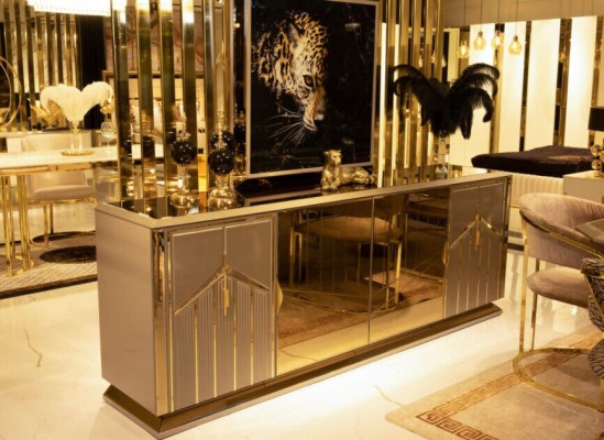 Dressoir hoogglans XXL commode woonkamer houten meubels Italië vitrine