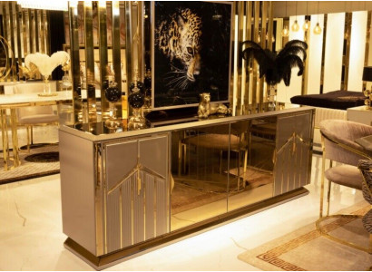 Dressoir hoogglans XXL commode woonkamer houten meubels Italië vitrine