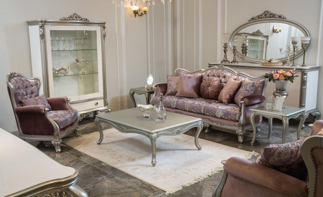 Klassieke zilveren vitrine Franse stijl meubels dressoir Glaskast