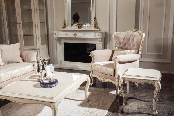 Fauteuil Oorfauteuil Luxe 1-Zits Zitbank Gestoffeerde Zitting Klassieke Zitting