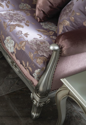 Klassieke fauteuil met bloemenpatroon Paars bankstel Eenpersoons Barok Rococo
