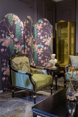 Fauteuil Klassieke Relax Stof Lounge Textiel Zitter Luxe Zetel Barok Groen