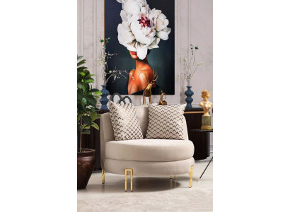 Fauteuil Bekleding Zitter Design Bank Fauteuil Relax Stof Lounge Luxe Woonkamer