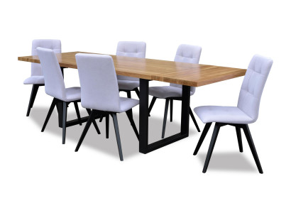 Compleet set eettafel + 6 stoelen set eetkamer houten tafels eetgroep tafel 7-delig
