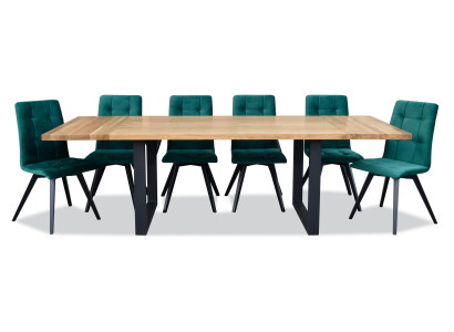 Eetkamerontwerp meubels eetkamerset tafel + 6 stoelen 7-delige set garnituur nieuw