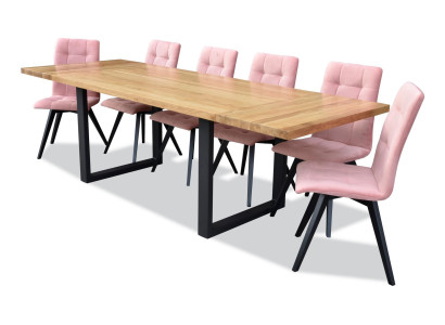 Eettafel 6x stoelen Klassieke eetkamerset 7-delige set Rechthoekige tafel Stoel