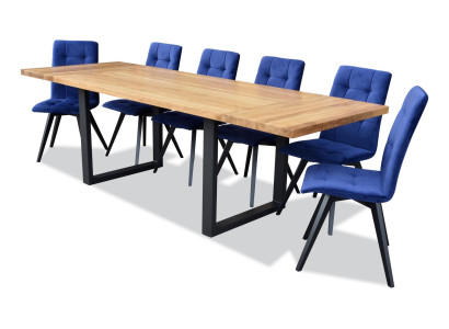 Klassieke set eettafel tafel hout eetkamer 6x stoel set stoelen 7-delig set