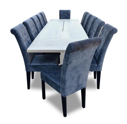 Luxe eetkamerset in modern design, 7-delig. Tafel + 6 stoelen, compleet nieuw.
