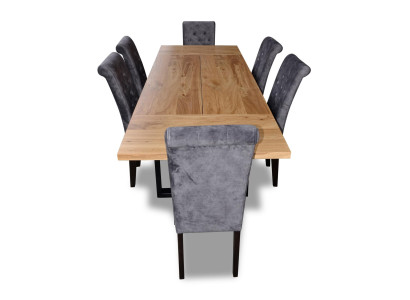 Moderne eettafel tafel hout eetkamerset 6x stoel set stoelen 7-delig set nieuw