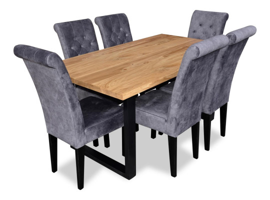 Moderne eettafel tafel hout eetkamerset 6x stoel set stoelen 7-delig set nieuw