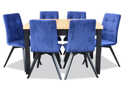 Groep eetkamer gestoffeerde stoel meubelset ontwerp 7-delige set tafel + 6 stoelen