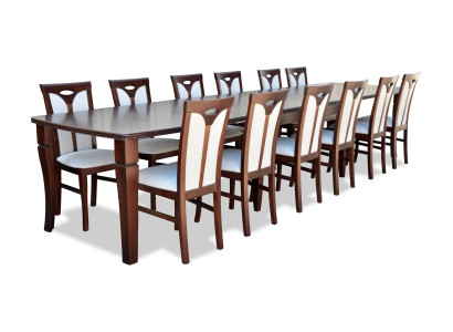 Compleet set eettafel 12 stoelen Eetkamerset Eetgroep Houten tafel Tafels 13-delig