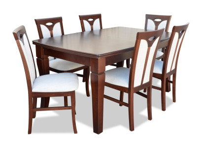 Eetset Eettafel 6 x Stoelset Klassieke Tafel Eetgroep 7-delig.