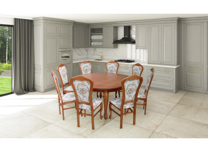 Eettafel set Tafel + 8x Stoelen Stoel Eetkamer set Rond Ronde