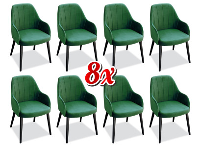 Eetkamerstoelen Stof Set 8x Sessel Stoel Designer Hout Textiel Beklede Stoelen