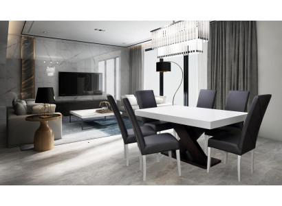 Eetkamer set Vitrine Eettafel 6x stoel Set Tafelgroep 7-delig Set Modern