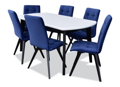 Compleet set eettafel eetkamer 6x stoelen set hout eetgroep tafel tafels 7-delig.