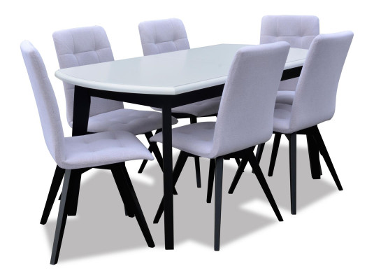Compleet set eettafel + 6 stoelen Eetkamerset Eetgroep Houten tafel Tafels Nieuw