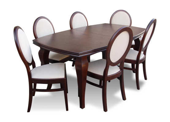 Volledige set eettafel 6 stoelen eetkamerset eetgroep houten tafel 7-delig