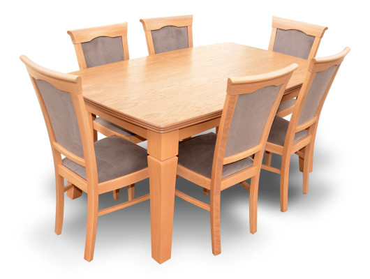 Compleet set eettafel 4 stoelen eetkamerset eetgroep houten tafel tafels 5-delig