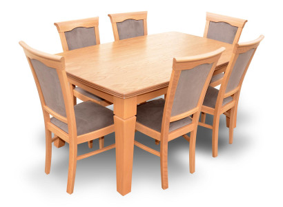 Compleet set eettafel 4 stoelen eetkamerset eetgroep houten tafel tafels 5-delig