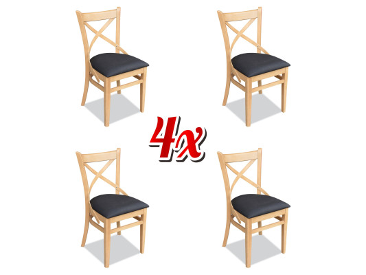 Ontwerp Stoelset Groep Bekleding Textiel 4x Stoelen Meubels Luxe Fauteuils Nieuw
