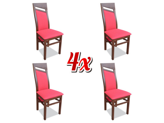 Ontwerper houten textiel gestoffeerde stoelen restaurant eetkamer stoffen set 4x fauteuil stoel