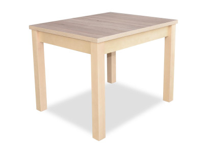 Stijlvolle eettafel met houten blad in beige kleur Moderne eetkamer.