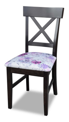 Klassieke stoel Zwart Houten Zitting Gestoffeerd Ontwerp Textiel Modern Stijl Nieuw