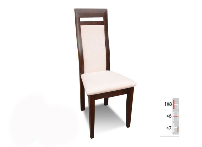 MASSIEF HOUTEN STOEL MODERN ONTWERP ONTWERPER BEIGE EETKAMERSTOEL LANG DECORATIEF