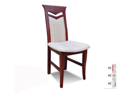Massief houten eetkamerstoel, designerstof, klassiek wit, houten stoel.