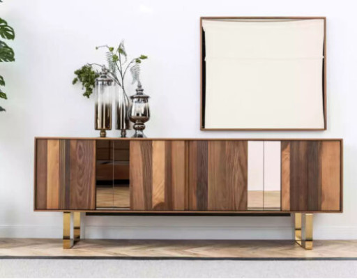 Sideboard Spiegel Kast Design Luxe Woonkamer Modern Set Dressoir 2-delig