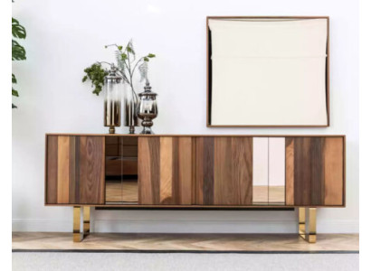 Sideboard Spiegel Kast Design Luxe Woonkamer Modern Set Dressoir 2-delig