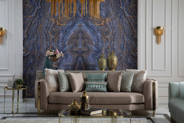 Stijlvolle bankstel 2x banken klassieke design meubels met armleuningen 4+3