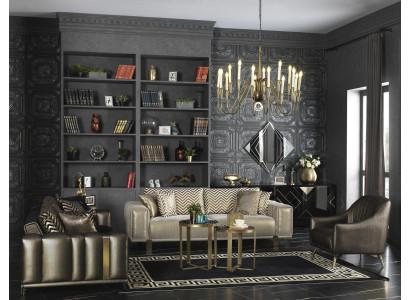 Ontwerp bankstel 3+2+1 zits Moderne fauteuils Luxe meubels Stof Goud