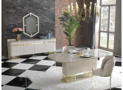 Luxueuze eetkamerset Eettafel met 4x armstoel Eetgroep Eetkamer set Stoelgroep