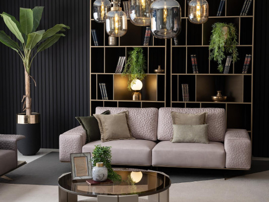 Driepersoonsbanken Roze Woonkamerbanken Bank 256cm Grote bank xxl stof