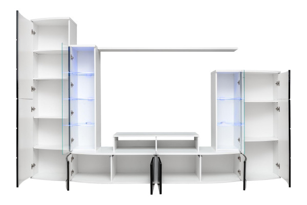 Zwart woonkamermuur woonkamer luxe set vitrine tv-standaard houten meubels nieuw