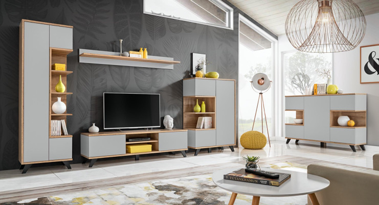Woonkamerset 5-delig Luxe woonkamermeubels Houten meubelset TV-standaard Nieuw