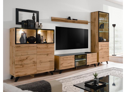 Woonkamer Modern Set Vitrine Ladekast Woonkamer TV-meubel Design Nieuw