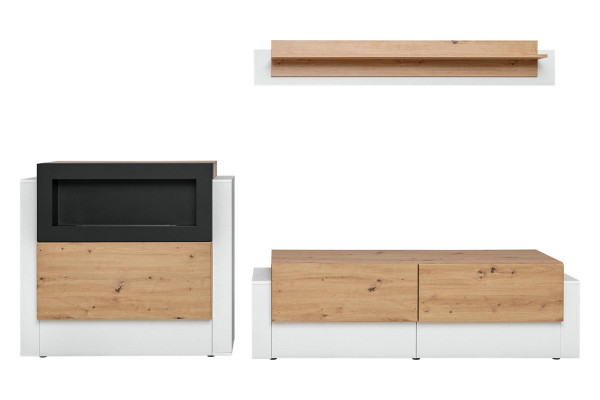Designer witte woonkamer luxe dressoir met open haard inrichting woonkamer meubels