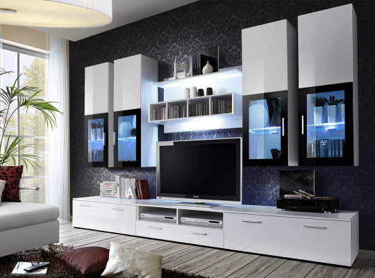 Woonkamer Inrichting Muur Kast Ontwerp Hout Muur Kast Modern Set