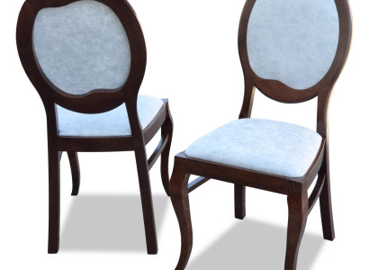 4x Stoel Set Echt Hout Beklede Zitting Eetkamer Set Eetkamerstoelen