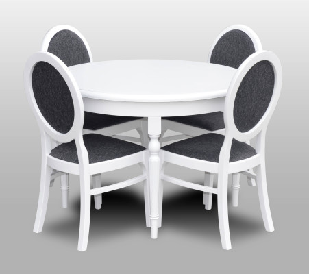 Klassieke Ronde Ronde Tafel Hout Design Tafels Eetkamer + 4 Stoelen