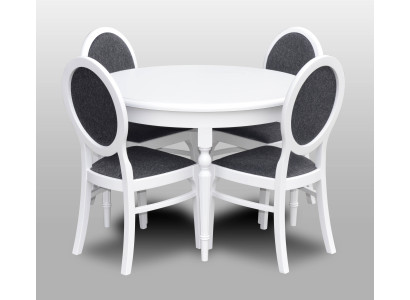 Klassieke Ronde Ronde Tafel Hout Design Tafels Eetkamer + 4 Stoelen