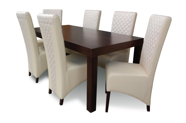 Houten eettafel houten design kamer compleet set garnituur 7-delig modern eetkamer set