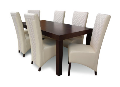 Houten eettafel houten design kamer compleet set garnituur 7-delig modern eetkamer set