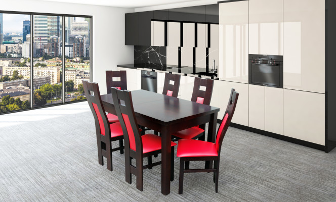 Ontwerp eetkamerset met stoelenset tafel + 6 stoelen Eetkamermeubels Tafels